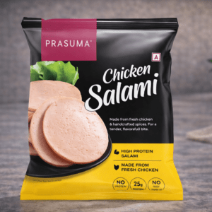 Chicken salami slices Prasuma high protein deli meat for HoReCa kitchens