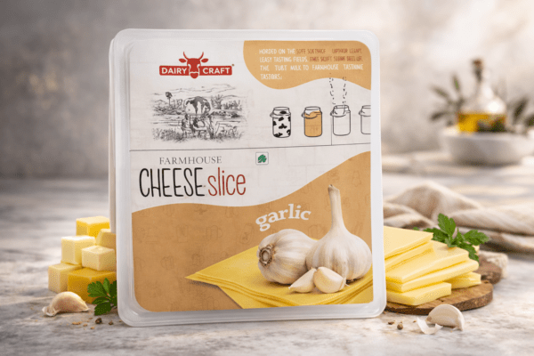 Garlic Cheese Slice farmhouse processed cheese slices