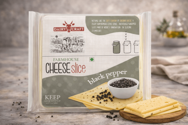 Black pepper cheese slices Dairy Craft farmhouse sandwich cheese for HoReCa kitchens