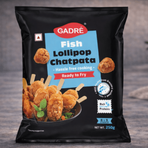 Fish lollipop chatpata Gadre ready to fry seafood snack for HoReCa kitchens