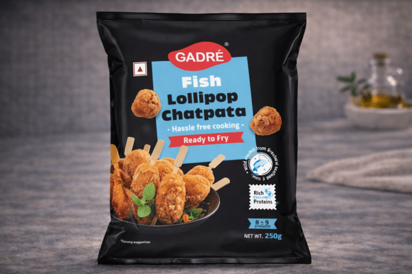 Fish lollipop chatpata Gadre ready to fry seafood snack for HoReCa kitchens