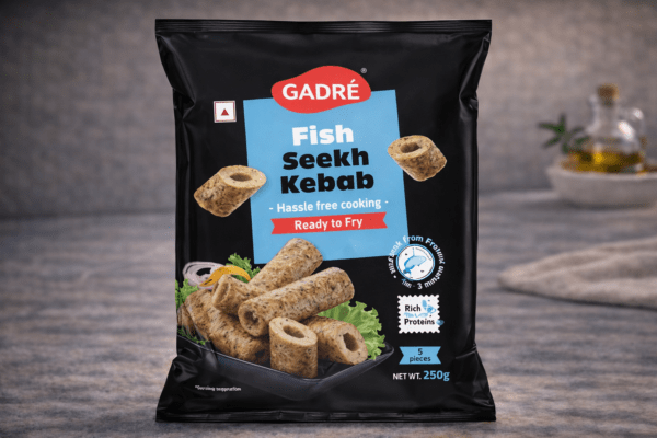 Fish seekh kebab Gadre ready to fry seafood kebab for HoReCa kitchens