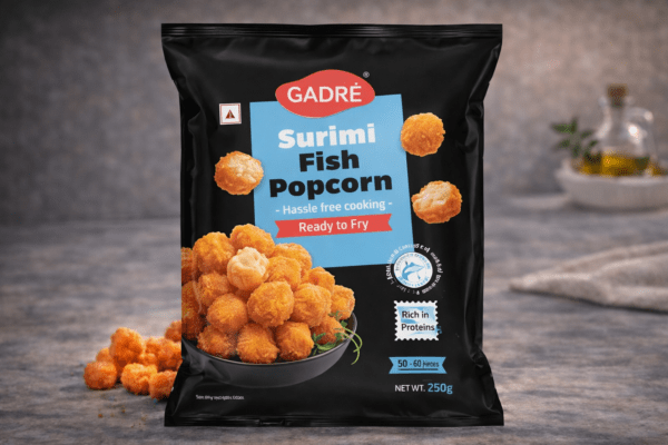 Surimi fish popcorn Gadre ready to fry seafood appetizer for HoReCa kitchens