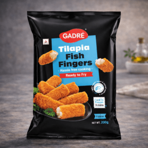 Tilapia fish fingers Gadre ready to fry seafood appetizer for HoReCa kitchens
