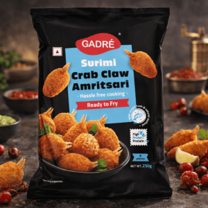 Surimi crab claw Amritsari Gadré ready to fry seafood appetizer